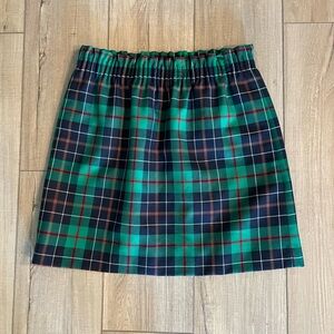 J. Crew Green Plaid Tartan Paper Bag Waist Mini Skirt